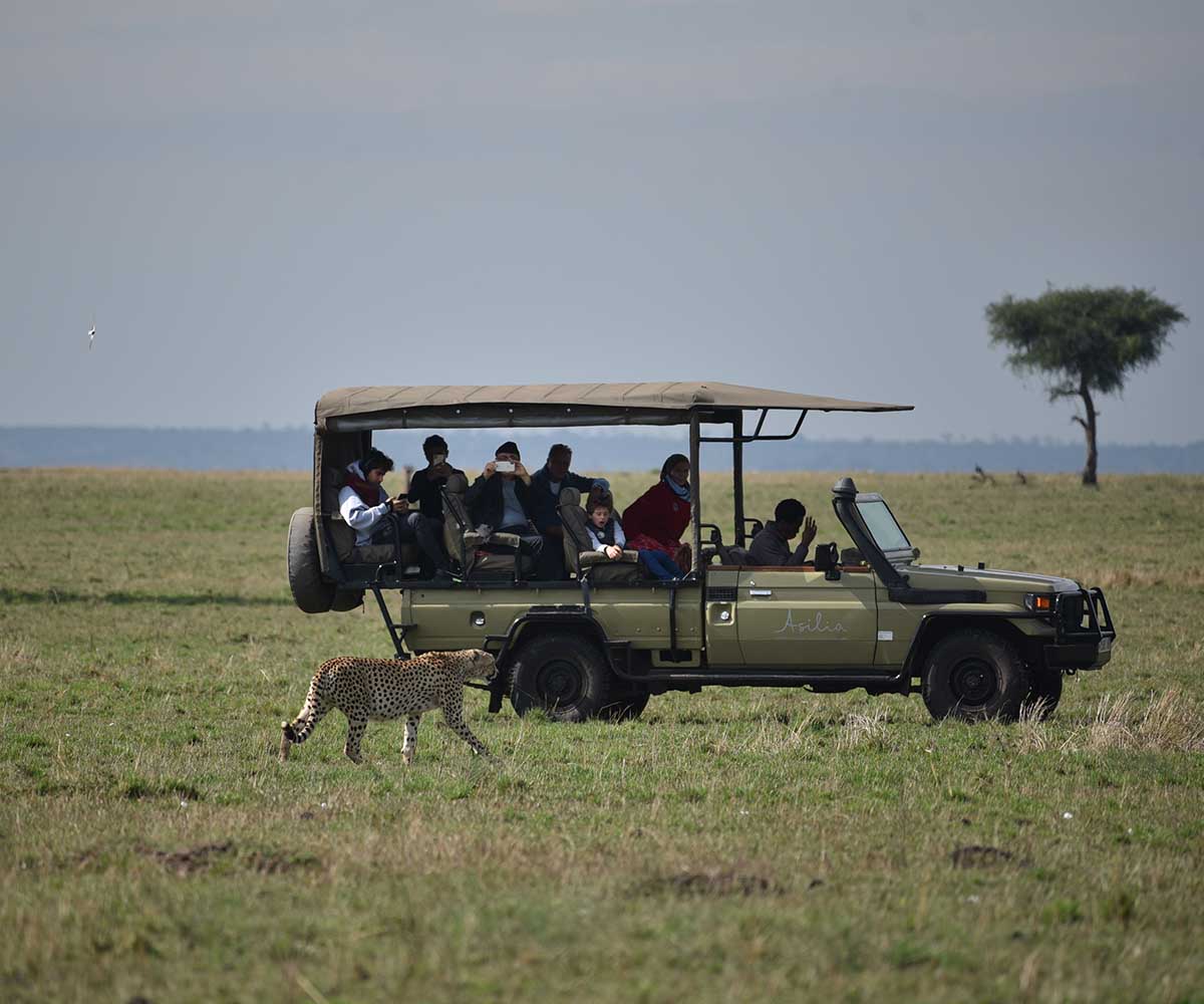 Family on safari