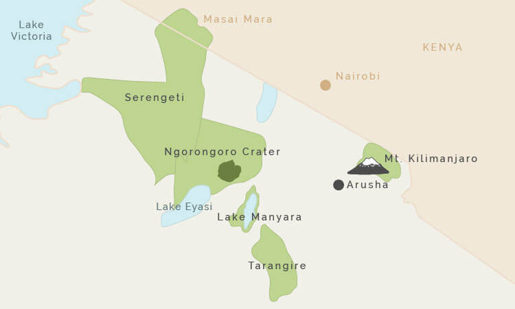 Image result for map of northern tanzania national parks